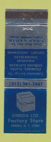 Matchbook Cover - Oneida Factory Store Flatware cutlery Sherrill NY WEAR