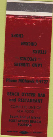Matchbook Cover - Beach Oyster Bar Fort Myers Beach FL