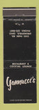 Matchbook Cover - Yannucci's Restaurant Springfield OH