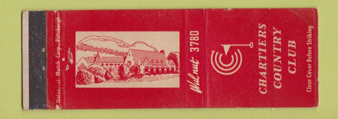 Matchbook Cover - Chartiers Country Club Pittsburgh PA WORN RED