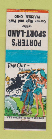 Matchbook Cover - Porter's Sport Land Warren OH hillbilly