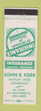 Matchbook Cover - John Kerr Insurance Lima OH
