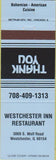 Matchbook Cover - Westchester Inn IL