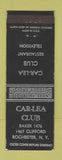Matchbook Cover - Car Lea Club Rochester NY restaurant