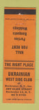 Matchbook Cover - Ukrainian West Side Club Rochester NY STAINED