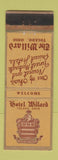Matchbook Cover - Hotel Willard Toledo OH WORN
