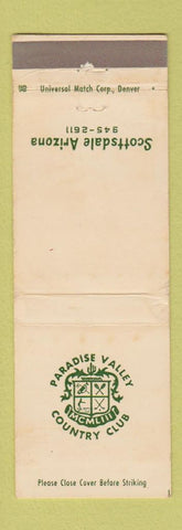 Matchbook Cover - Paradise Valley Country Club Scottsdale AZ WORN