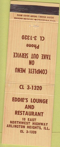 Matchbook Cover - Eddie's Lounge Arlington Heights IL