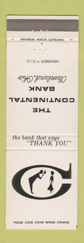 Matchbook Cover - Continental Bank Cleveland OH