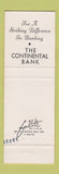 Matchbook Cover - Continental Bank Cleveland OH