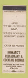 Matchbook Cover - Howard's Restaurant Cocktail Lounge Waterville OH