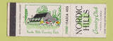 Matchbook Cover - Nordic Hills Country Club Itasca IL