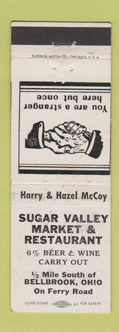 Matchbook Cover - Sugar Valley Market Restaurant Bellbrook OH