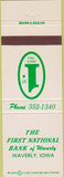 Matchbook Cover - First National Bank Waverly IA