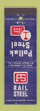 Matchbook Cover - Pollak Steel Rail Cincinnati OH BLUE