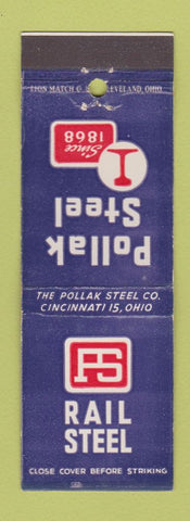 Matchbook Cover - Pollak Steel Rail Cincinnati OH BLUE