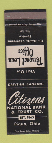 Matchbook Cover - Citizens National Bank Trust Piqua OH