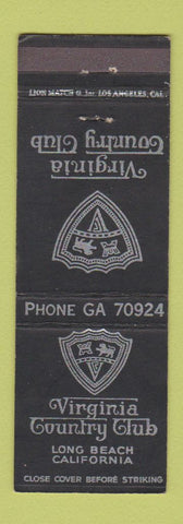Matchbook Cover - Virginia Country Club Long Beach CA