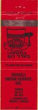 Matchbook Cover - Russell Engine Service KS