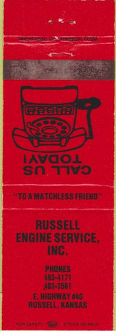 Matchbook Cover - Russell Engine Service KS