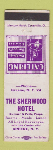 Matchbook Cover - Sherwood Hotel Green NY