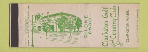 Matchbook Cover - Clarkston Golf and Country Club Clarkston WA