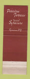 Matchbook Cover - Persian Terrace Hotel Syracuse NY