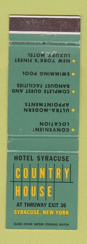 Matchbook Cover - Hotel Syracuse Country House NY