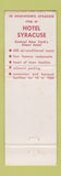 Matchbook Cover - Hotel Syracuse Country House NY