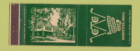 Matchbook Cover - Worcester Country Club Worcester MA