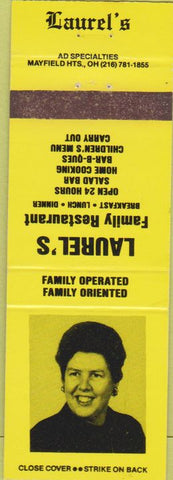 Matchbook Cover - Laurel's Family Restaurant Parma OH Cleveland