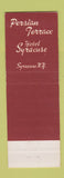 Matchbook Cover - Persian Terrace Hotel Syracuse NY