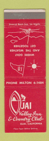 Matchbook Cover - Ojai Valley Inn Country Club CA RED