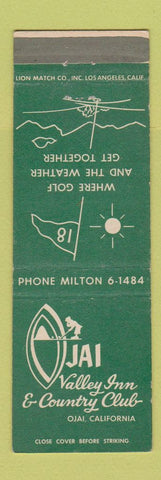 Matchbook Cover - Ojai Valley Inn Country Club CA GREEN