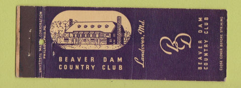 Matchbook Cover - Beaver Dam Country Club Landover MD