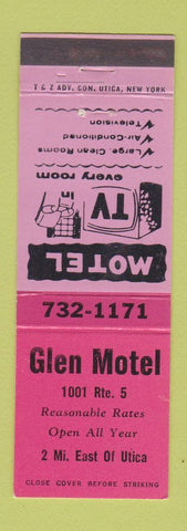 Matchbook Cover - Glen Motel Utica NY