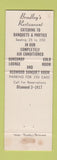 Matchbook Cover - Bradley's Steaks Chops Middletown NY