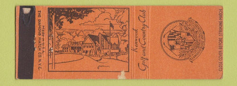 Matchbook Cover - Kenwood Golf and Country CLUB WORN