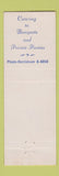 Matchbook Cover - Plymouth Country Club Norristown PA