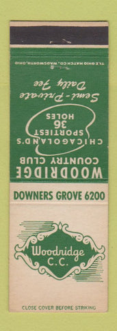 Matchbook Cover - Woodridge Country Club Downers Grove IL