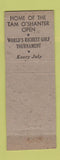 Matchbook Cover - Tom O'Shanter Country Club Chicago IL
