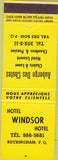 Matchbook Cover - Hotel Windsor Buckingham PQ