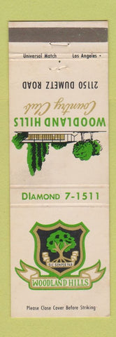 Matchbook Cover - Woodland Hills Country Club Woodland Hills CA