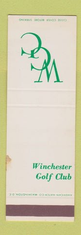 Matchbook Cover - Winchester Golf Club SAMPLE WEAR
