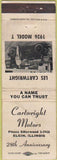 Matchbook Cover - Cartwright Motors Elgin IL Model T Ford POOR
