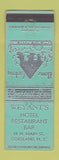 Matchbook Cover - Weyant's Restaurant Hotel Corland NY