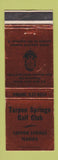 Matchbook Cover - Tarpon Springs Golf Club FL