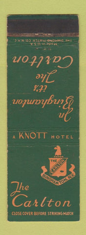 Matchbook Cover - Knott Hotels Carlton Binghampton NY WEAR