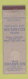 Matchbook Cover - Hotel Champlain Clinton County NY Personna Razor Blades