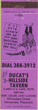 Matchbook Cover - Ducat's Tavern Kewaunee WI WRITING